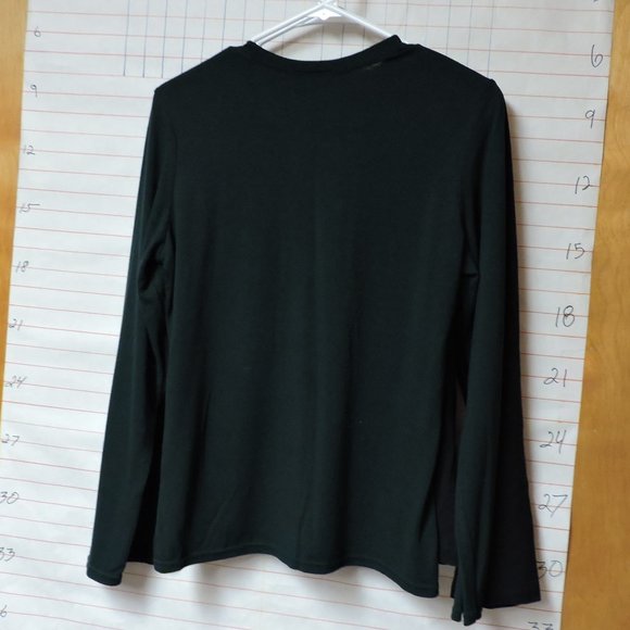EXPRESS BLEUS women's top  no size tag  dark green - Picture 3 of 5